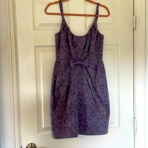 Anthropologie Purple Bow Dress- Size 4